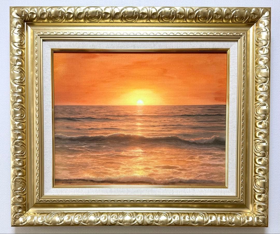 (F6号) 池上豊【黄昏のはじまり】表サイン有/裏共シール有/真作/油彩