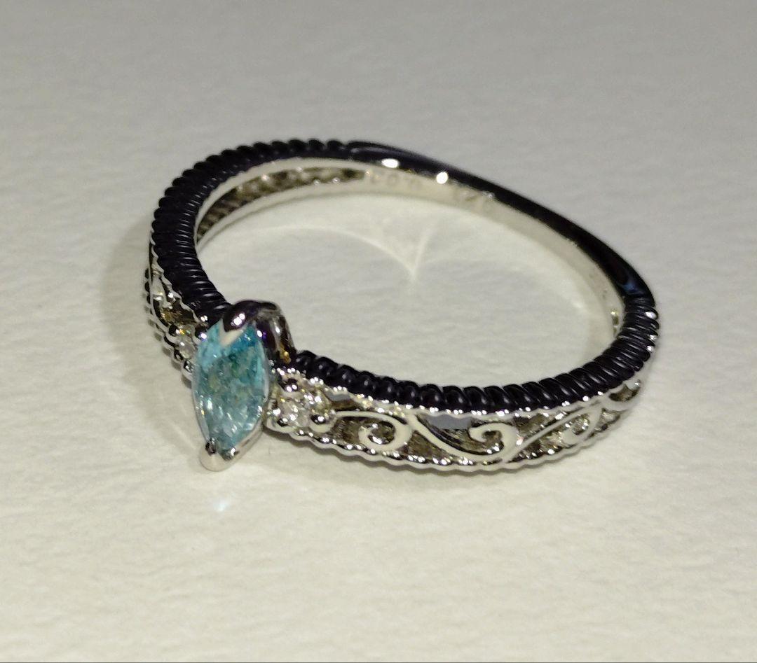 パライバトルマリン　リング　プラチナ　１０号　マーキス