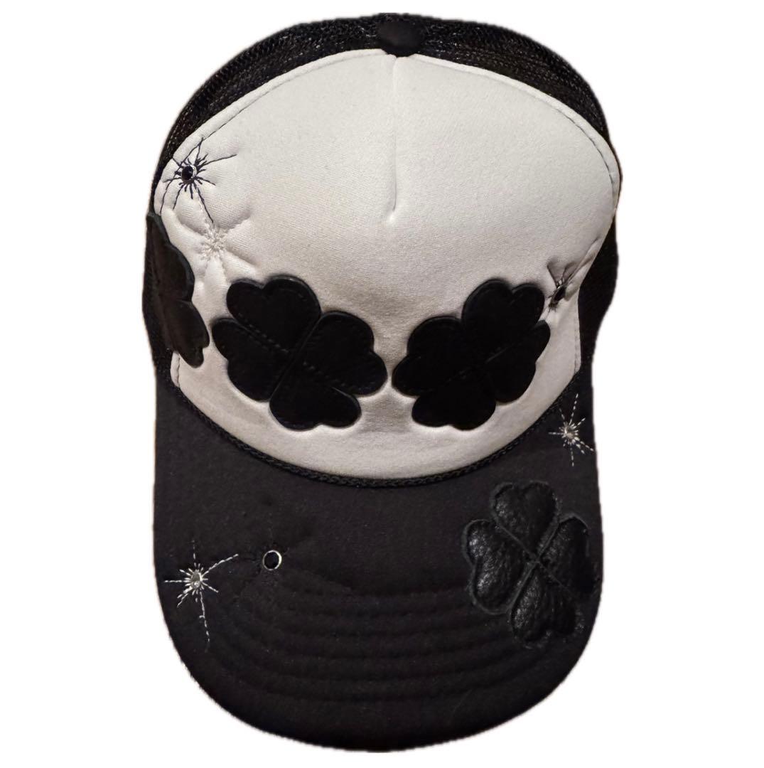 imozon saving clothing キャップ 黒白クローバー