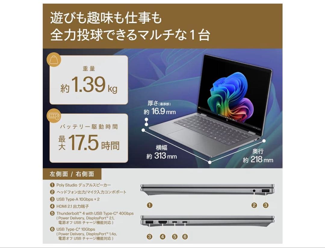 HP OmniBook X Flip 14-fm 14.0インチ