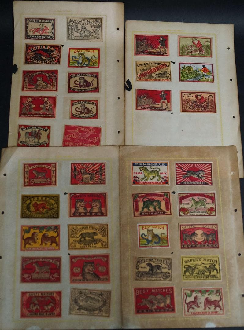 明治大正期マッチラベル 36枚セット『虎シリーズ』燐寸票燐票中国輸出(怡和洋行)