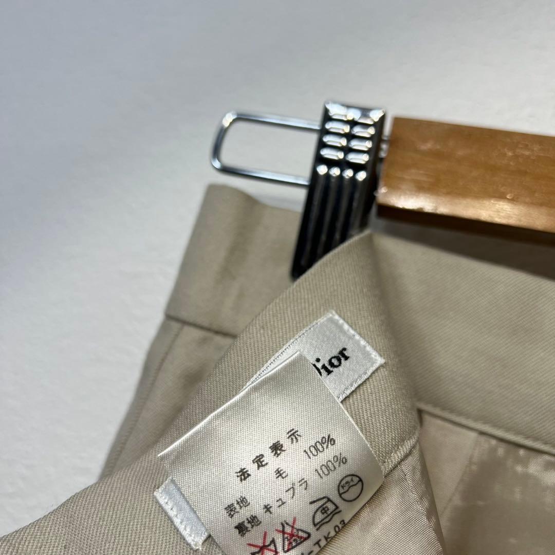 希少 クリスチャンディオール 上質 ウール タック デザイン タイト スカート