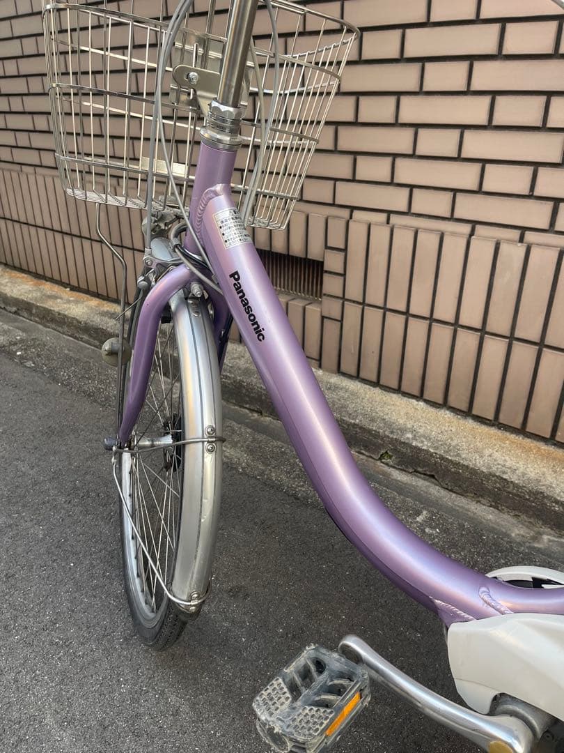 電動アシスト自転車 シティタイプ 紫色