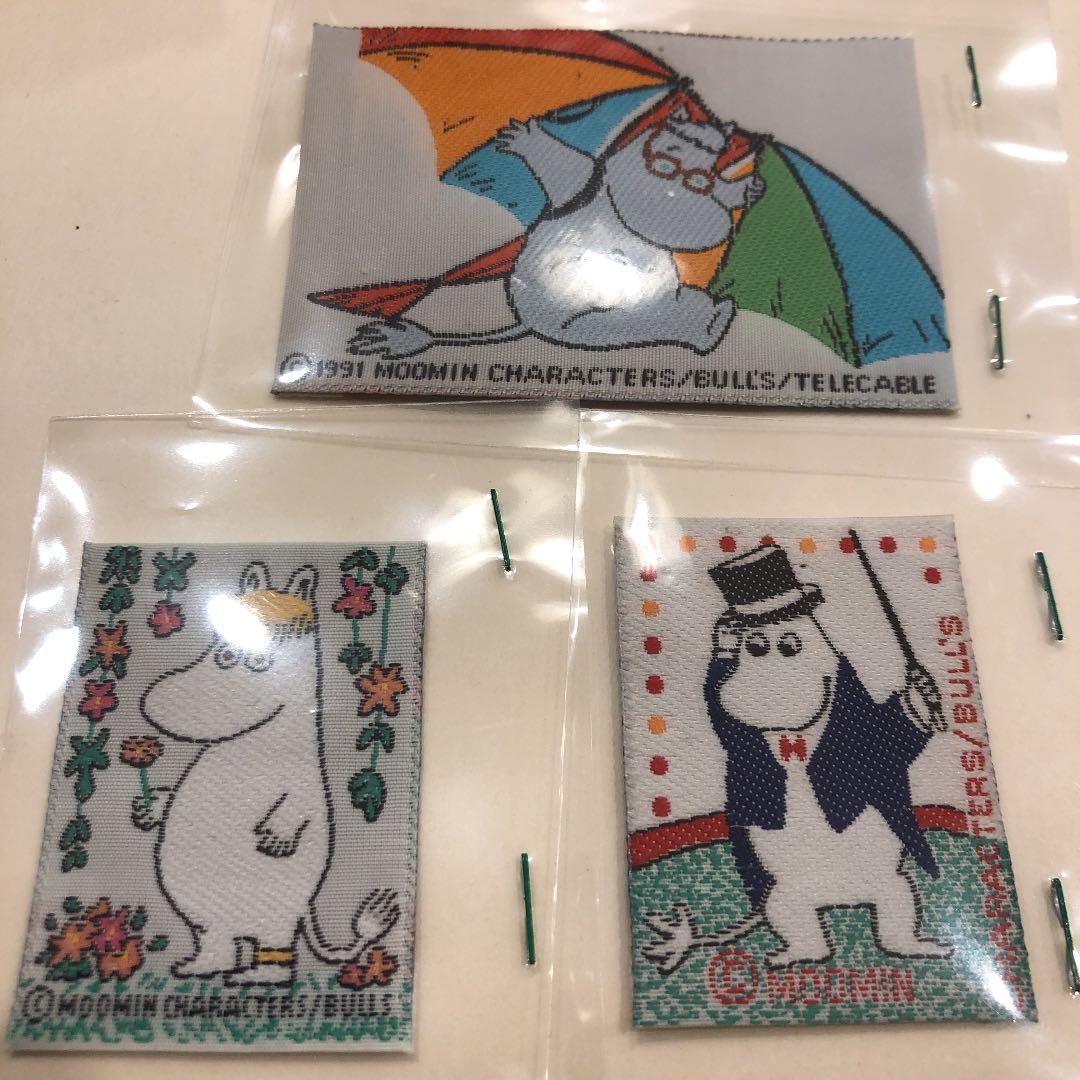 (未使用)ムーミン　bull'sの刺繍タグワッペン3枚セット。