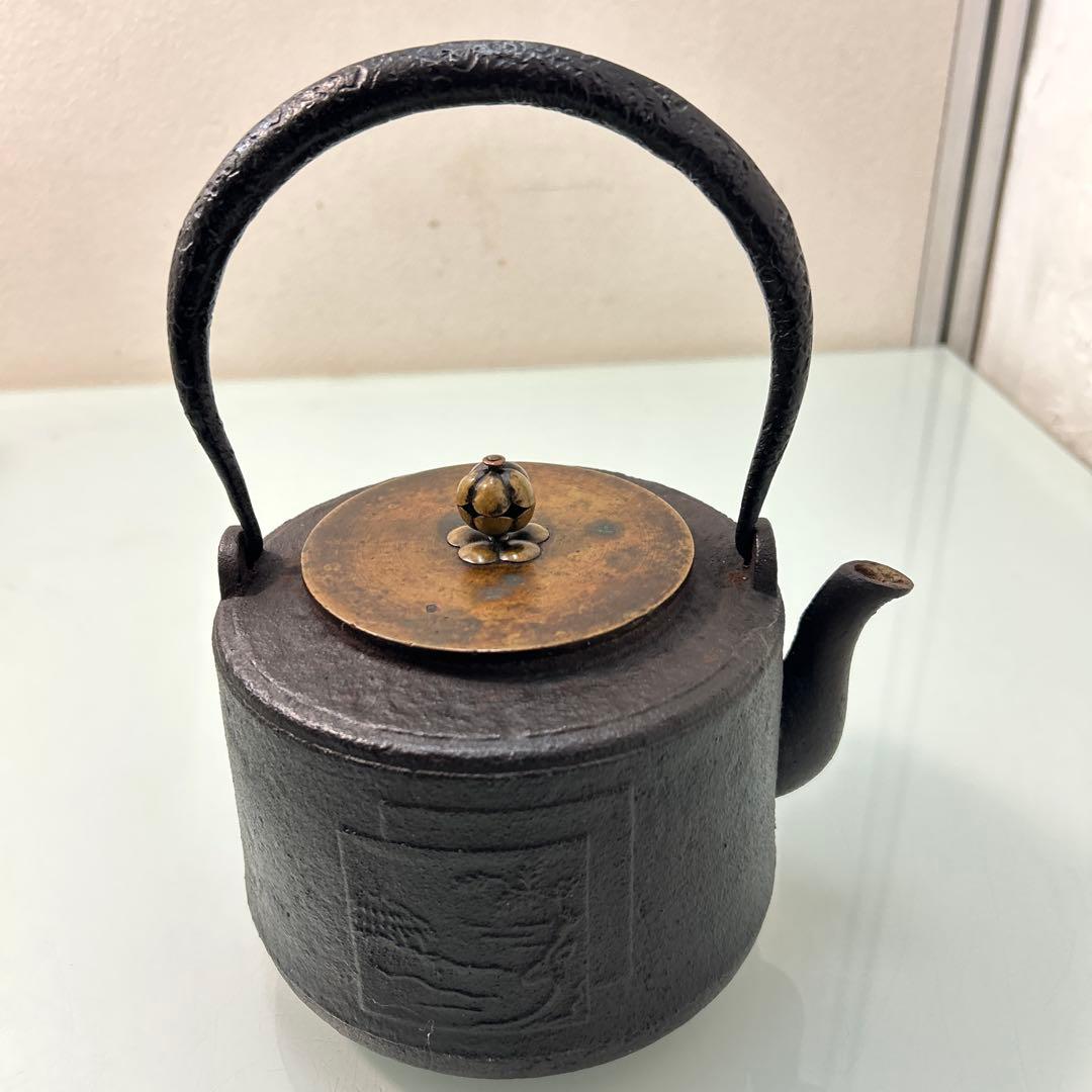 ☆茶道具　九谷焼煎茶器　鉄瓶　錫茶壷　茶盆　銅蟲菓子器☆