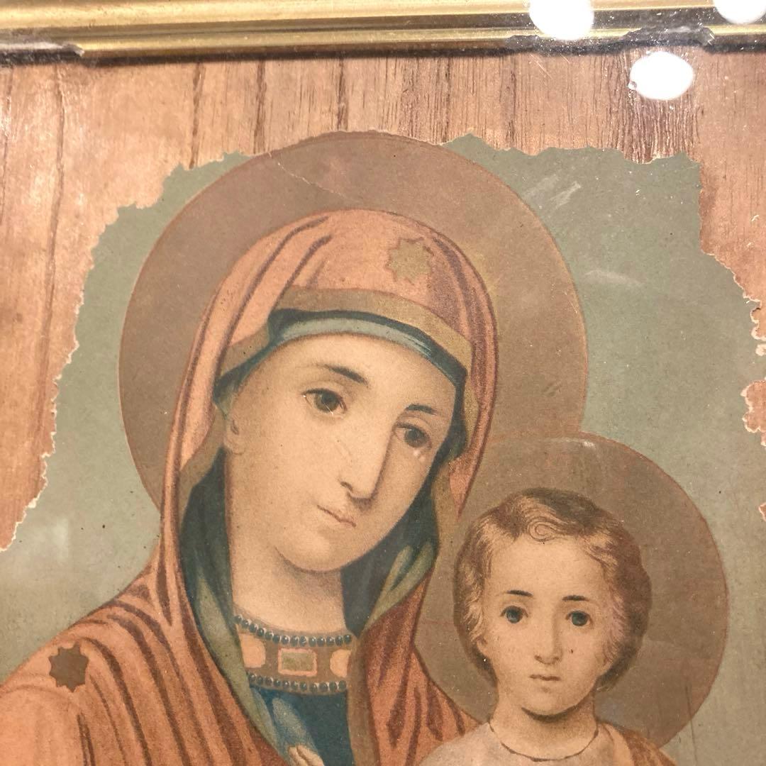 明治時代　ロシア正教会 イコン 聖母子像 キリスト教 聖母マリア イエスキリスト