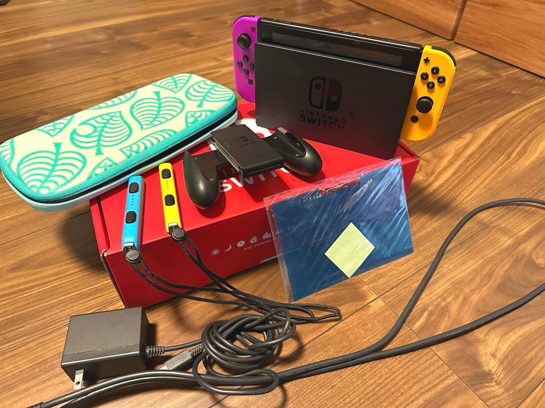 Nintendo Switch 本体 - オレンジ/パープル + あつ森ケース付
