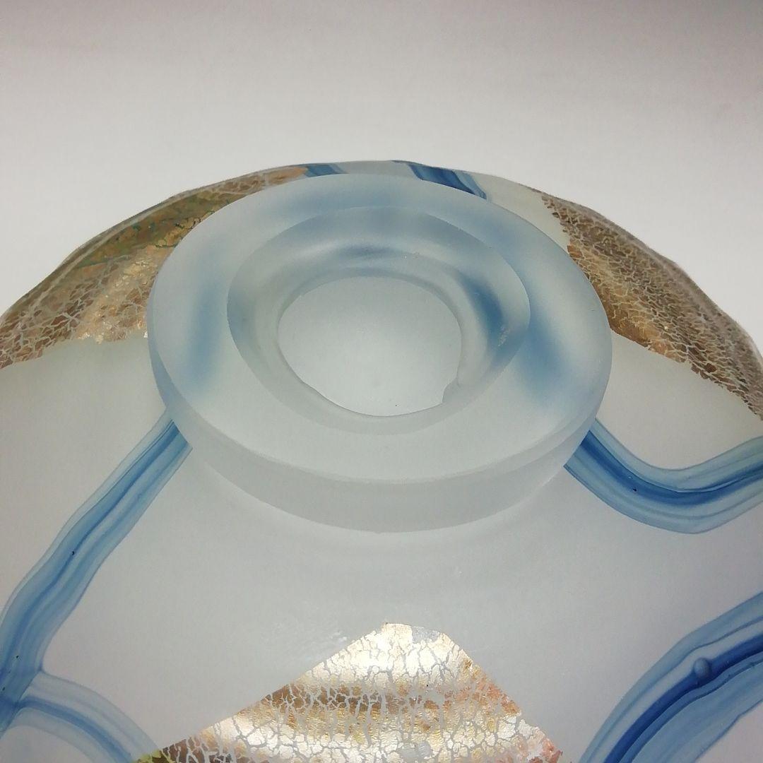 Ｓ５７４　茶碗　『義山　銀箔清流』『水崎長寿作』　共箱　抹茶碗　茶道具