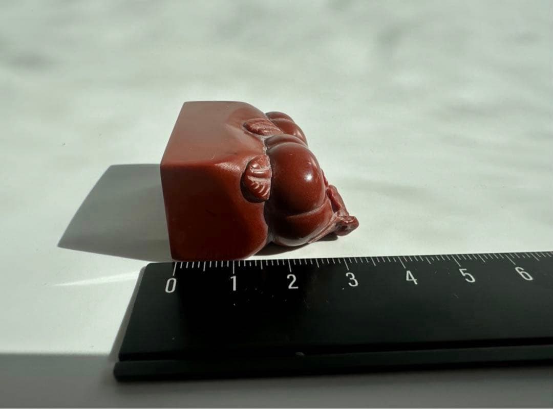 【柿】 かき　美品　高級印材　篆刻　印石　ラオス　印石　水凍　朱砂