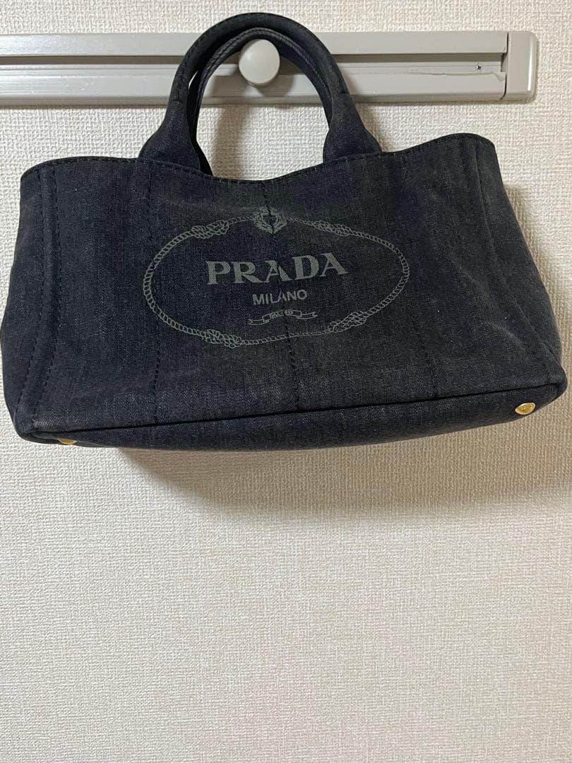 プラダ PRADA カナパ トートバッグ L ブラックデニム