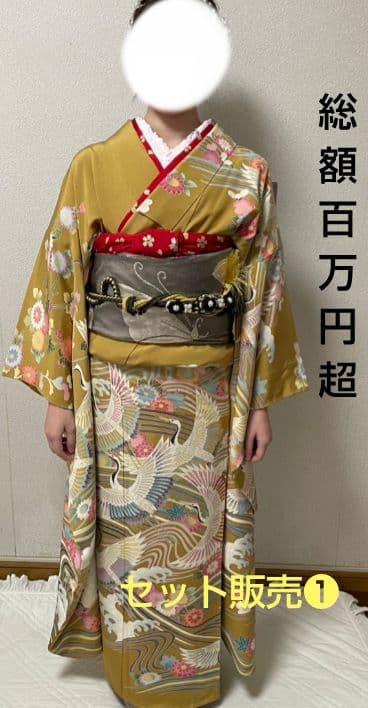 ①正絹振袖フルセット パールトーン加工済成人式 【①②③計セット販売】100万超