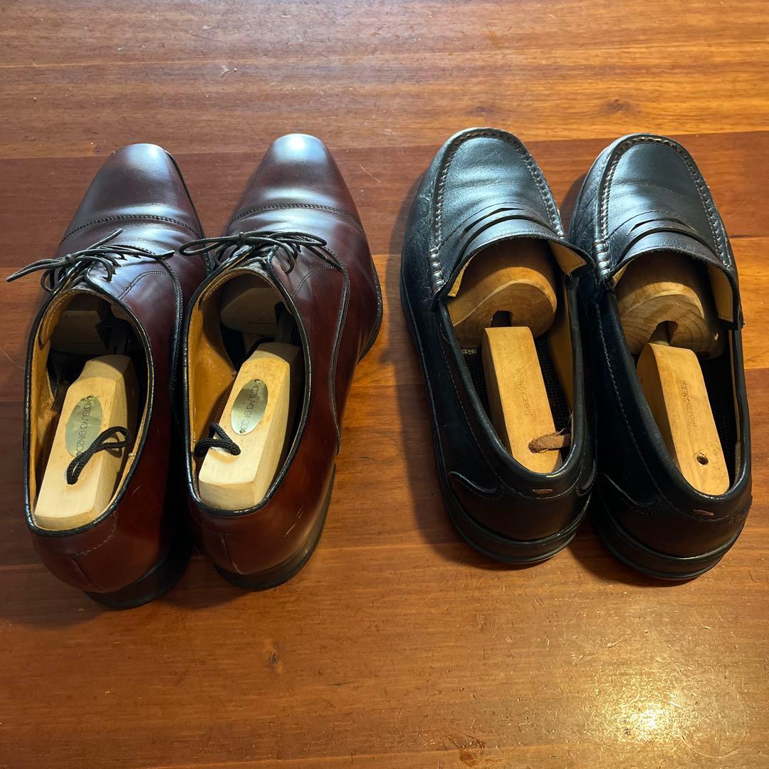 コールハーンのブラックローファーとREGALのドレスシューズ2足セット　26.5