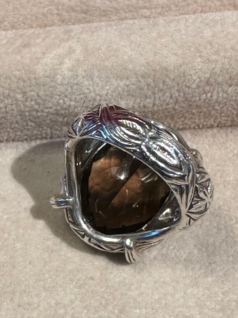 スティーブンデュエック　美しい大粒 煙水晶のヴィンテージリング　シルバー