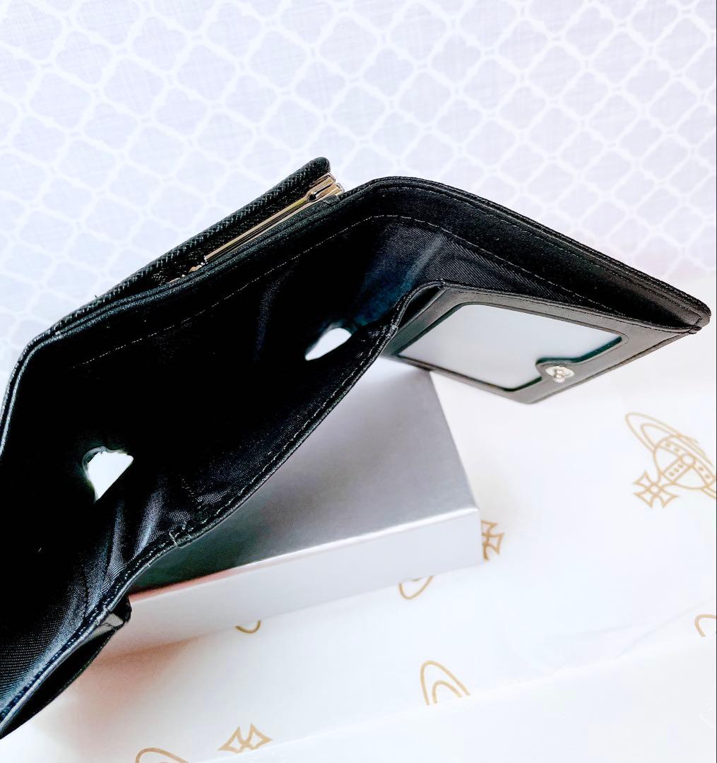 【最新◇ショッパー付】新品 ヴィヴィアン・ウエストウッド 3折財布 黒