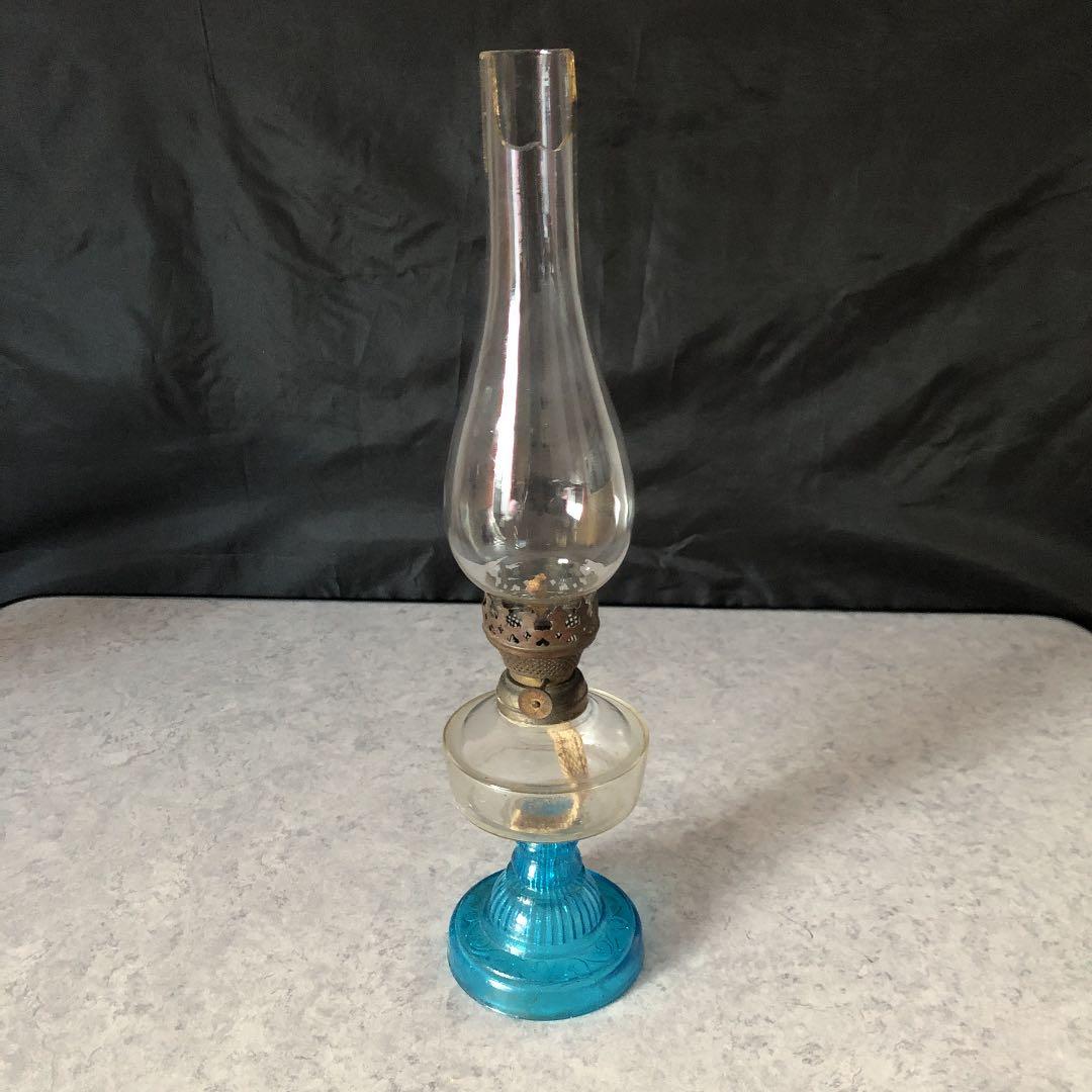 2色　ガラス置きランプ　置き台、蓋無し収納箱付き