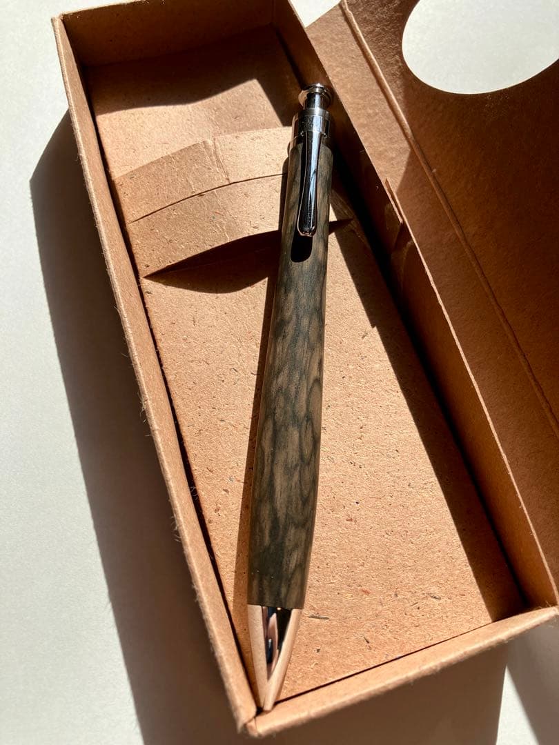 【未使用に近い】工房楔　シャープペンシル　黒柿孔雀杢　ペンシル楔0.5mm