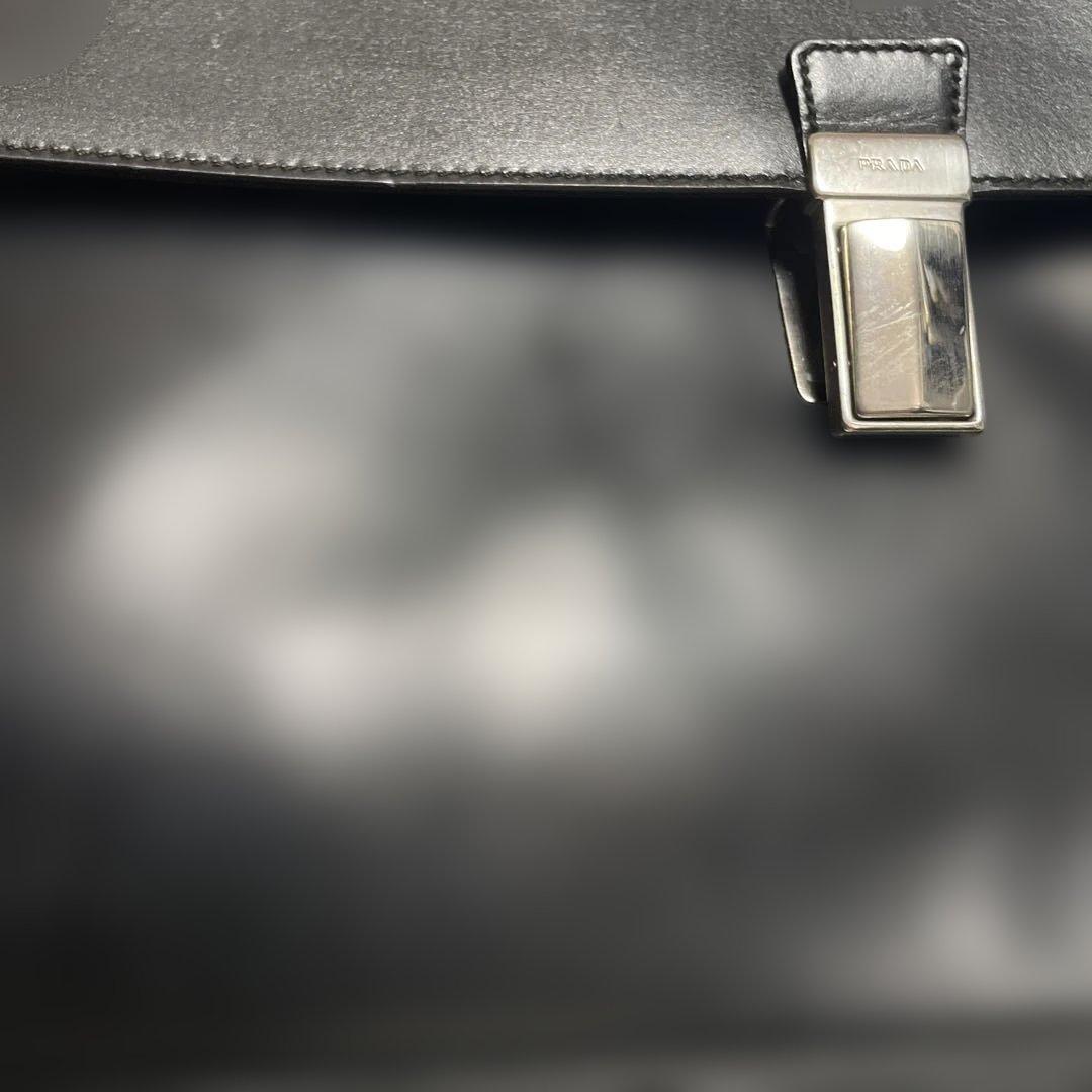 イタリア製正規品【PRADA】名作オールレザーブリーフケース ドクターズバッグ