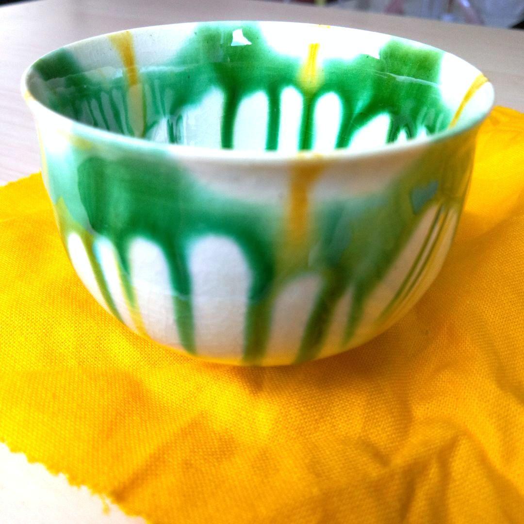 七代加藤幸兵衛（父　人間国宝加藤卓男）三彩酒盃