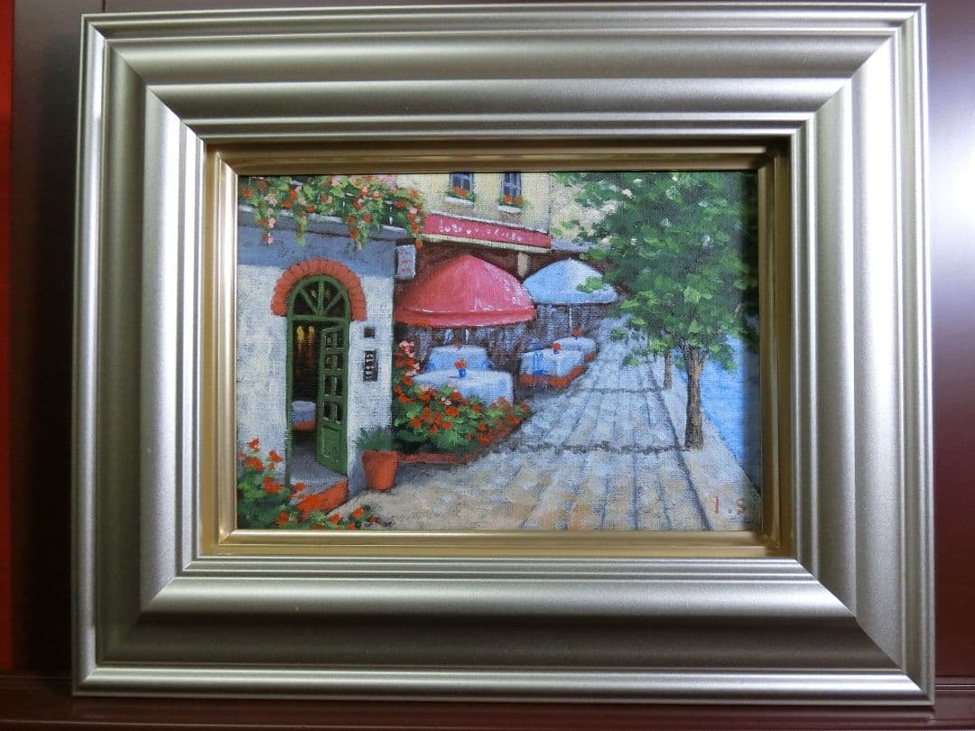 【ART 】新屋敷一平真筆(パリのカフェ)サムホール