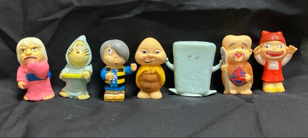 希少‼︎1985年刻印　ゲゲゲの鬼太郎7体セット指人形