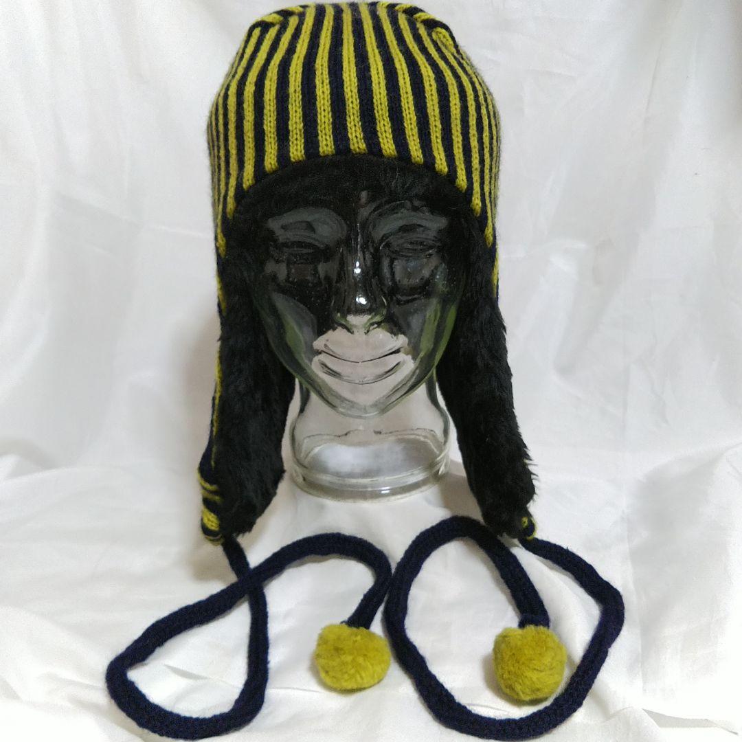 ☆*様 Original Sample ストライプ耳あて付きニット帽 デッドスト