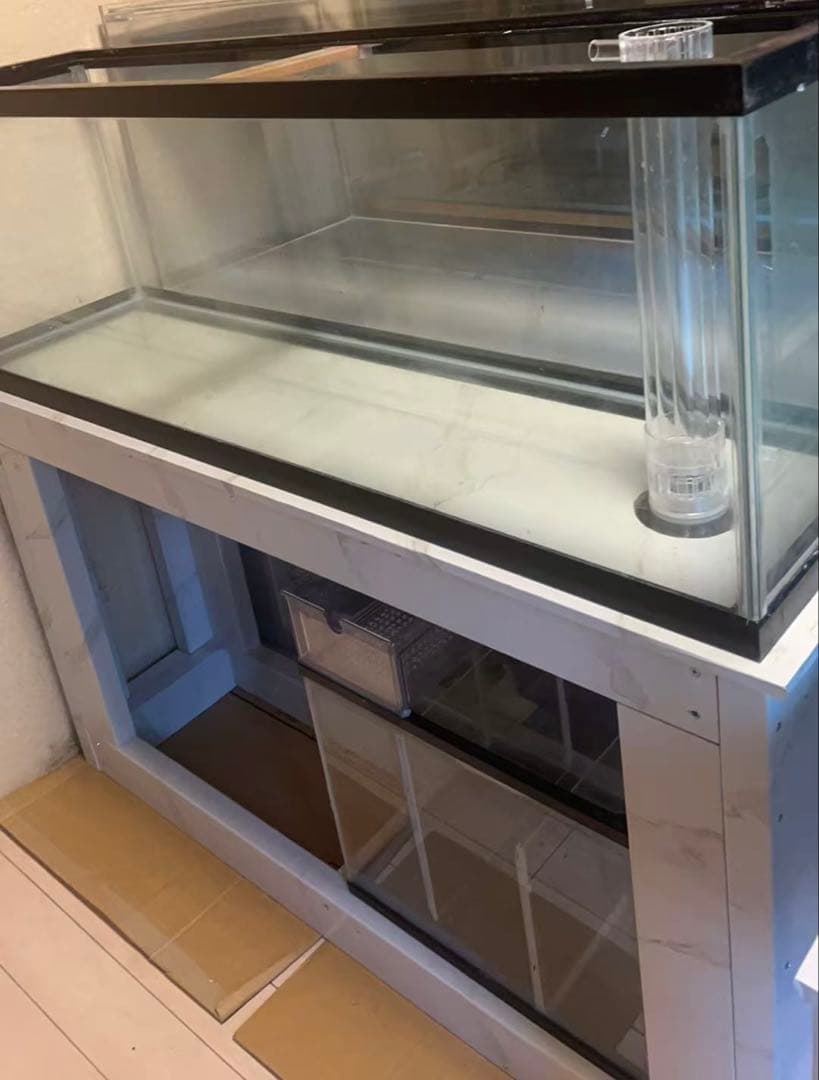 値下げしました‼️⇒ 120-32-40 オーバーフローガラス水槽 と台のセット