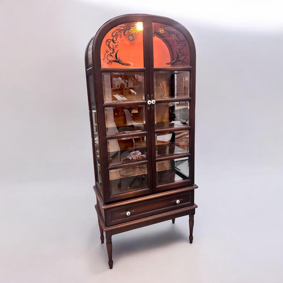 飛騨産業 HIDA アーチ型 キュリオケース 飾り棚 ガラスキャビネット 木製