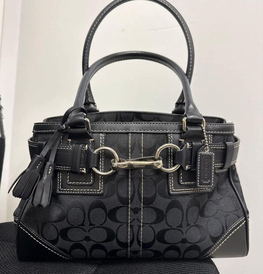 COACH コーチ ハンドバッグ シグネチャー ジャッキー 10245 黒