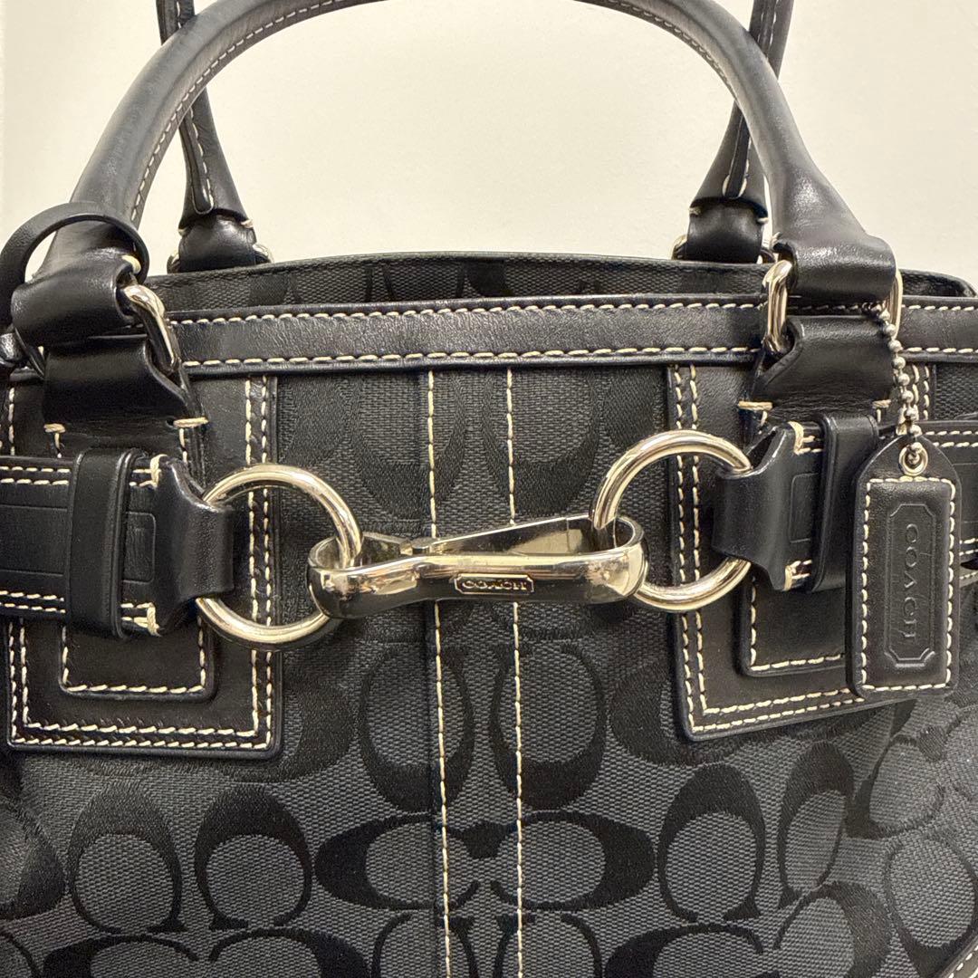 COACH コーチ ハンドバッグ シグネチャー ジャッキー 10245 黒