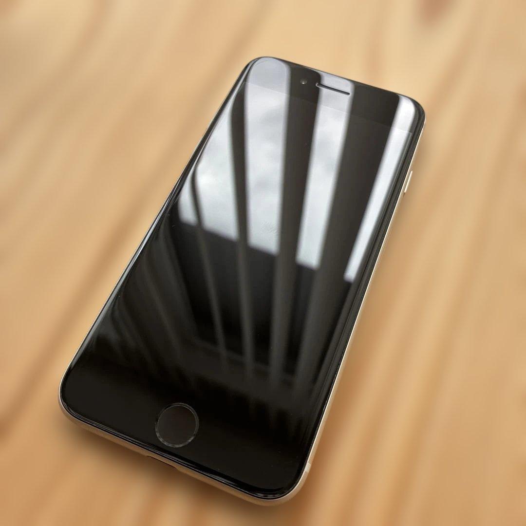 【美品】純正バッテリー iPhone SE3 ホワイト128 GB 本体
