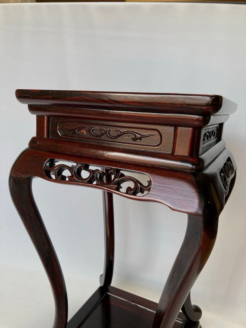 飾り台　盆栽台　花台　香炉台　茶華道具　透かし彫り　GA7