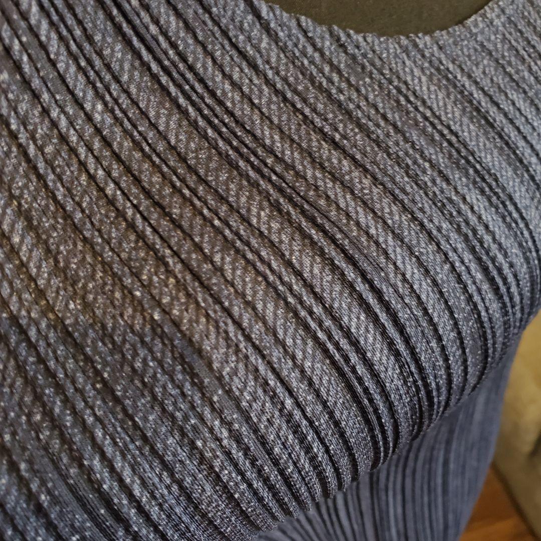 美品　PLEATS PLEASE　プリーツプリーズ　タンクトップ　紺ヘリンボーン