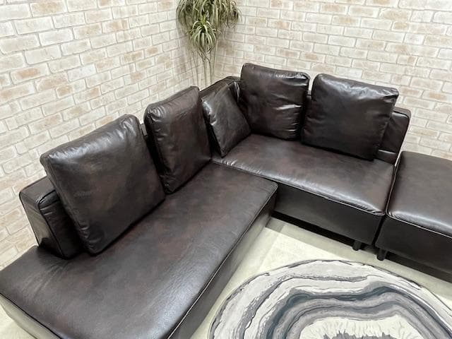 コーナーソファ　カウチソファー　レイアウトフリー　ダークブラウン　新品