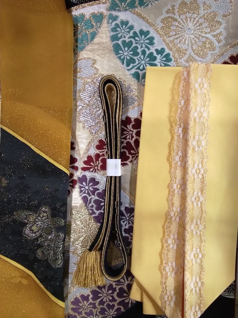 振袖フルセット、一蔵振袖落款、重ね衿帯揚げ帯締め、西陣袋帯、襦袢、トールサイズ