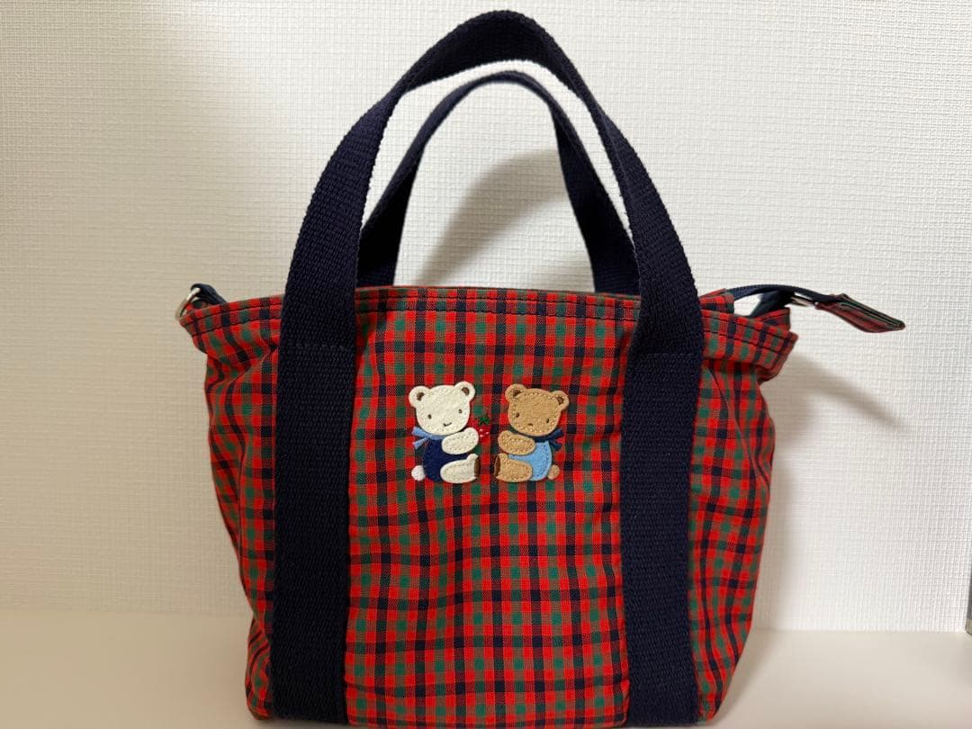 ファミリア familiar ふるさと納税 ショルダーバッグ 赤チェック 西脇市