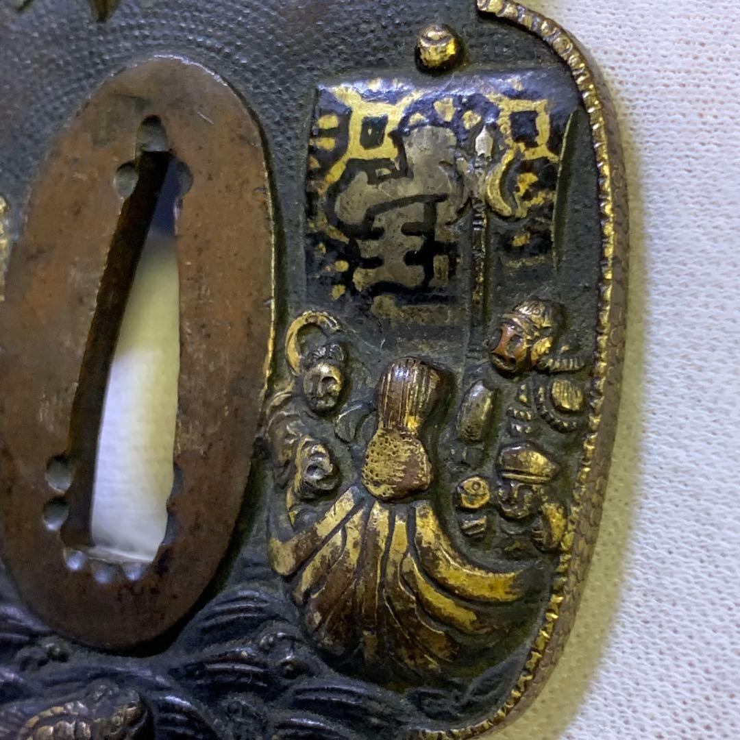 《アンティーク希少レア品！》 ⭐︎ 七福神 宝船 鶴亀 鍔つば 縁起もの♪⭐︎