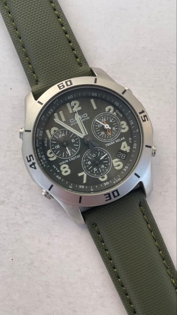 【新品ベルト付】カシオ OVERLAND OVW-600 ソーラー電波 アーミー