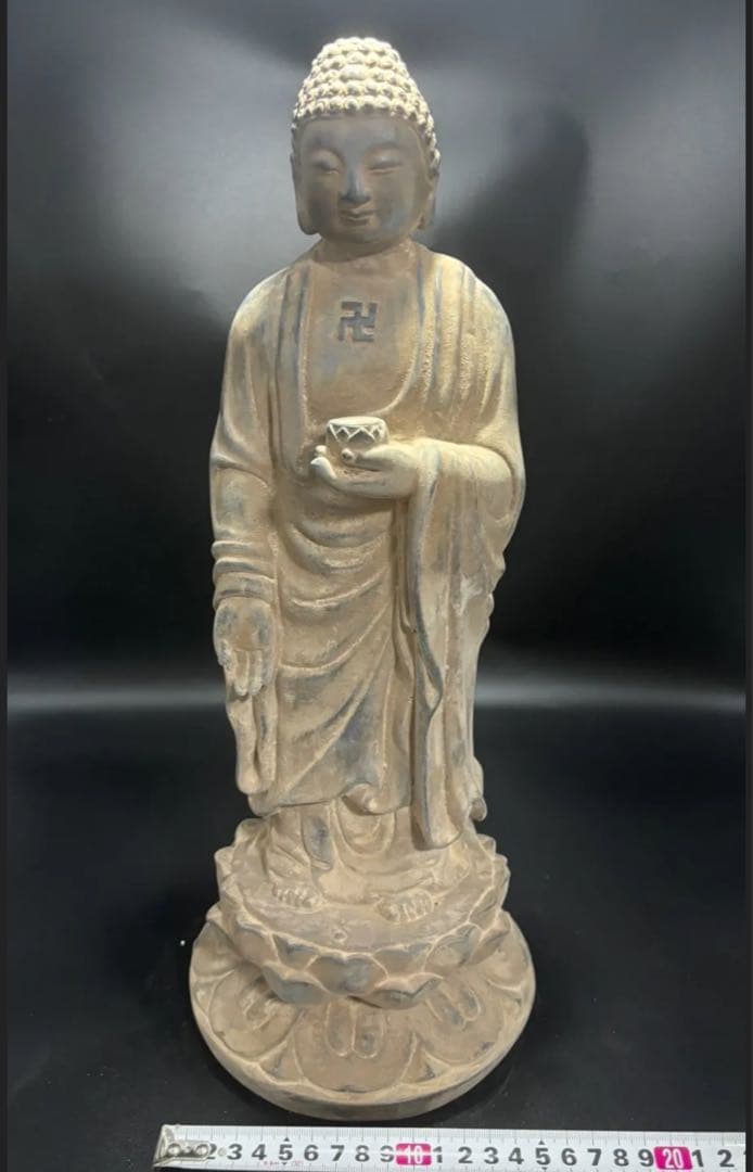 仏教　石仏 如来 細工彫刻 釈迦 縁起物 お釈迦様 釈迦如来 石彫仏像