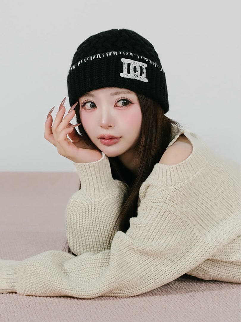 darich ダーリッチ DDロゴバスケットニットビーニー ブラック