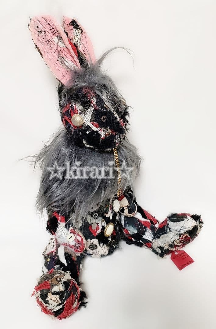 【ミヤタケイコ】うさぎ 黒 ハンドメイド ぬいぐるみ アリス kawaii