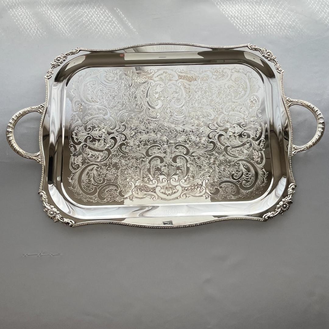 【Viners】 ギャラリートレー 56cm 【シルバープレート】ハンドル 大型