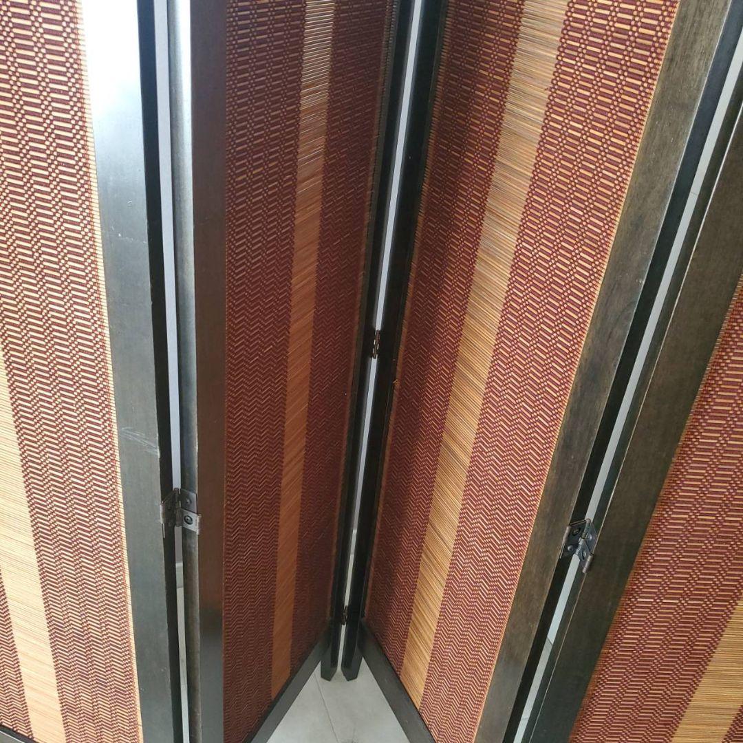 アジアン　和風　4連スクリーン　パーテーション　衝立　間仕切り