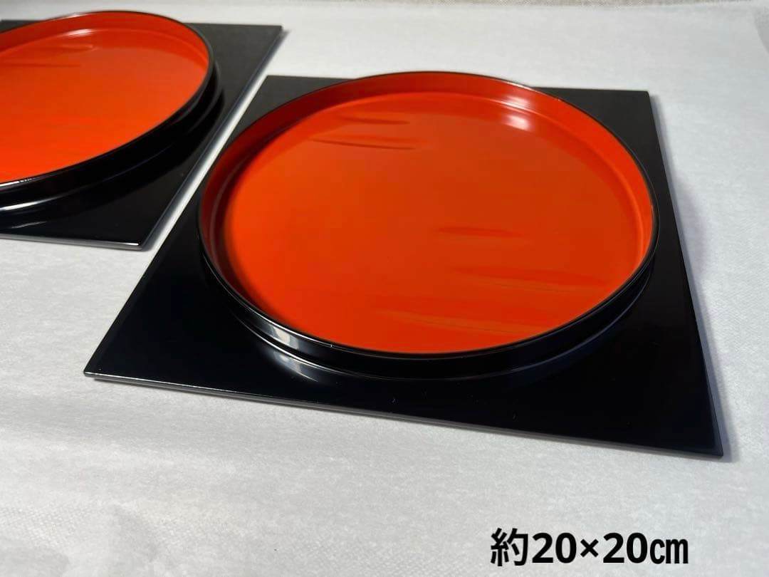 輪島塗　輪付膳　2点