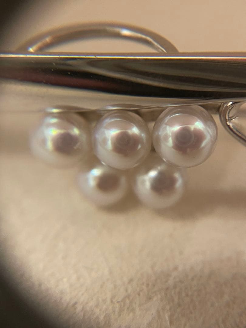 MIKIMOTO ミキモト　真珠　ベビーパール　ブローチ シルバー 5珠