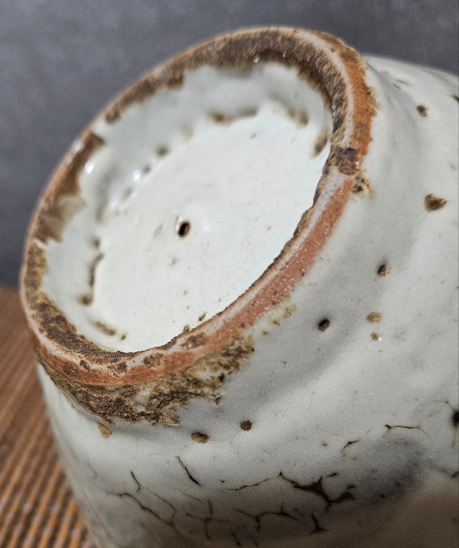 中国古美術】古玩　明代　南方系　青花　古染付　花図　茶碗　古安南　荒木高麗茶碗