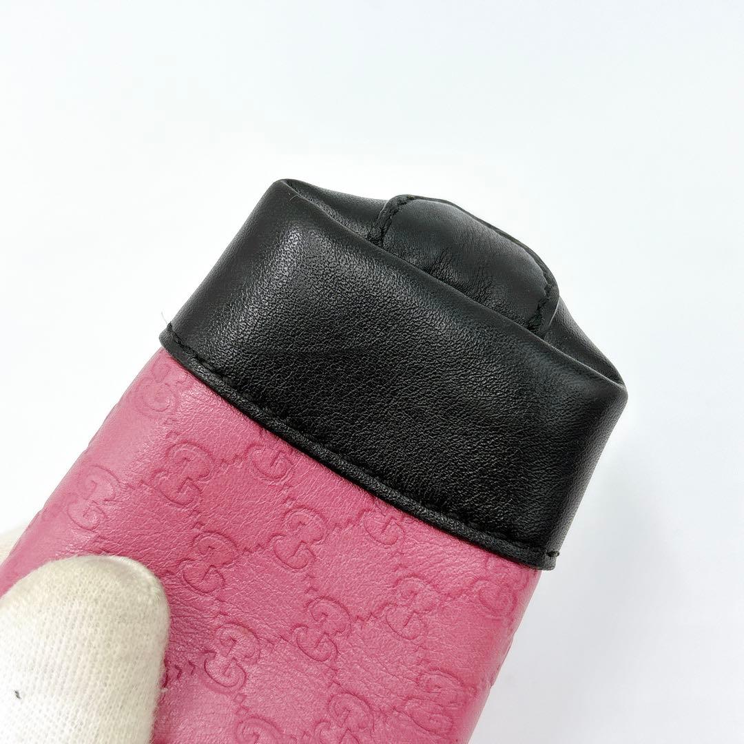 美品 ＊ GUCCI グッチ GGシマ てんとう虫 パース ピンク