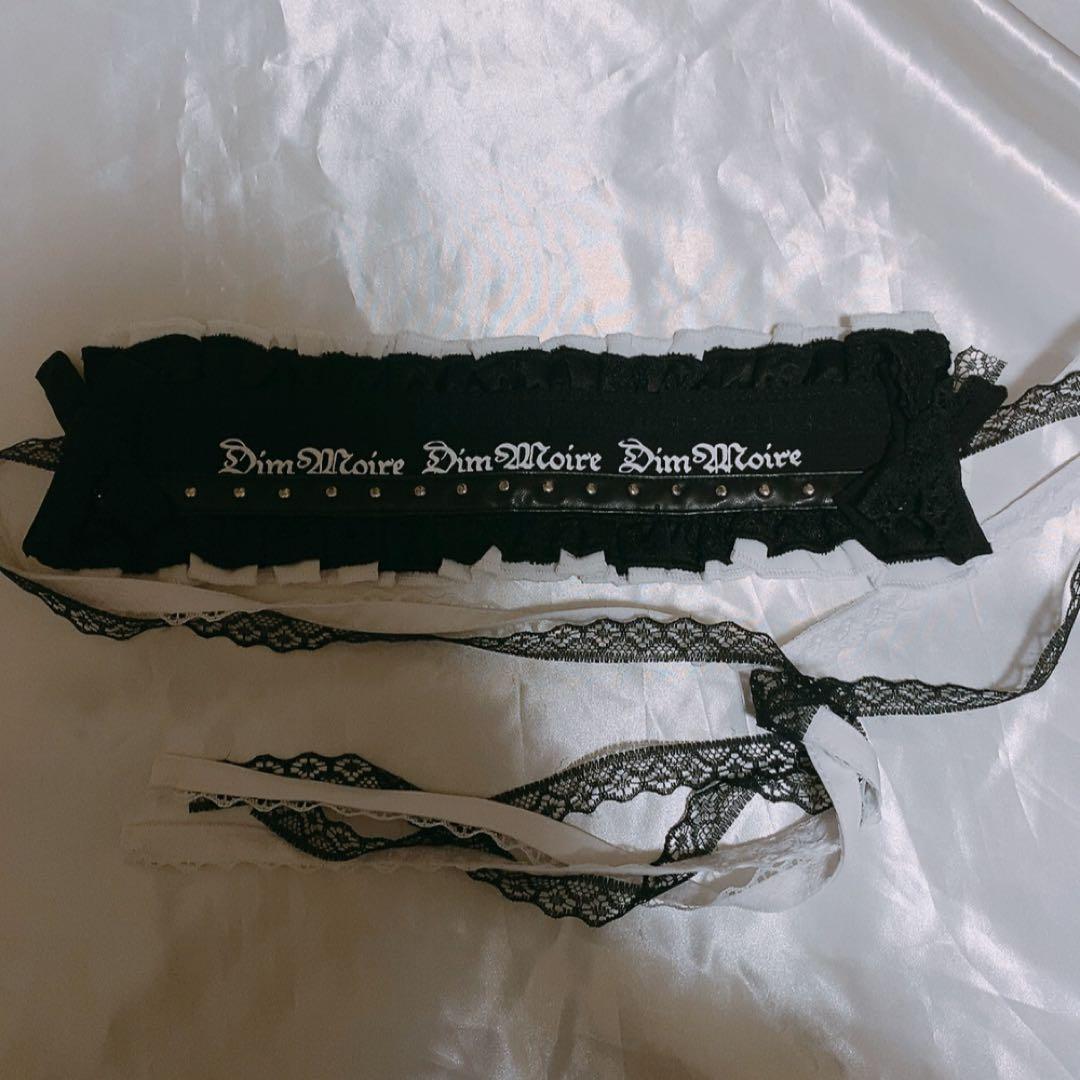 ディムモアール フリル×スタッズヘッドドレス　Black&White