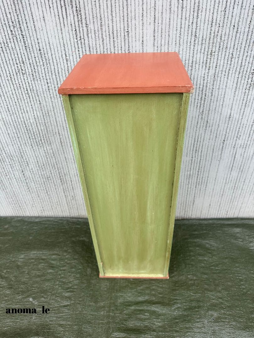 5005【チェスト】木製　花柄　トールペイント　収納　花台　アンティーク◎