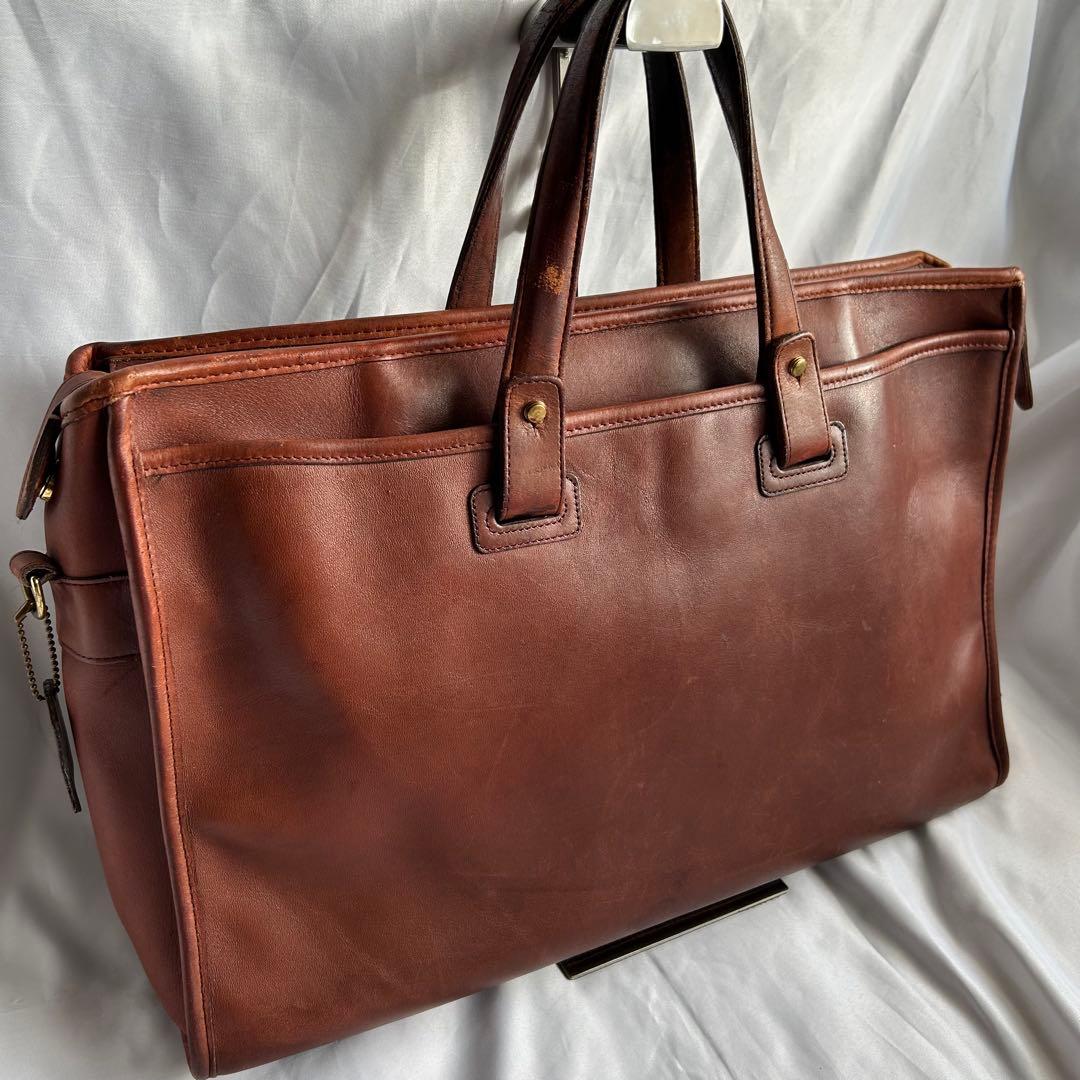 【希少】80s USA製 オールドコーチ レザー ビジネスバッグ 2way 茶