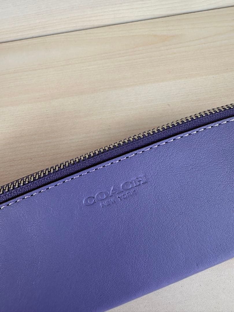 コーチ 本革 レザー ペンケース CF152 ライトバイオレット 新品